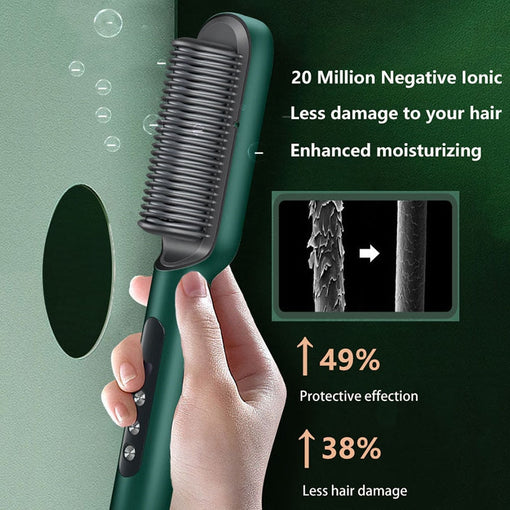 Hair Straightener Brush Negative Ions Straightening Comb Curling Tool [KSHB001]