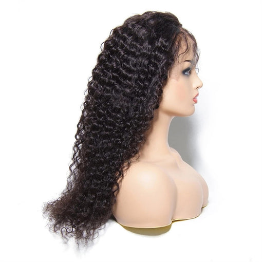 22 Inches Curly Natural Black 100% Brazilian Virgin Human Hair Full Lace Wigs [IFHCY5555]