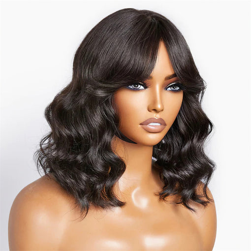 16 Inches Body Wave #2 Dark Brown Remy Human Hair Lace Front Wigs [ILHBW6101]