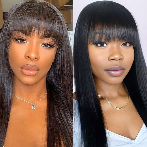 20 Inches Silky Straight Natural Black Remy Human Hair Full Lace Wigs [IFHSS6118]